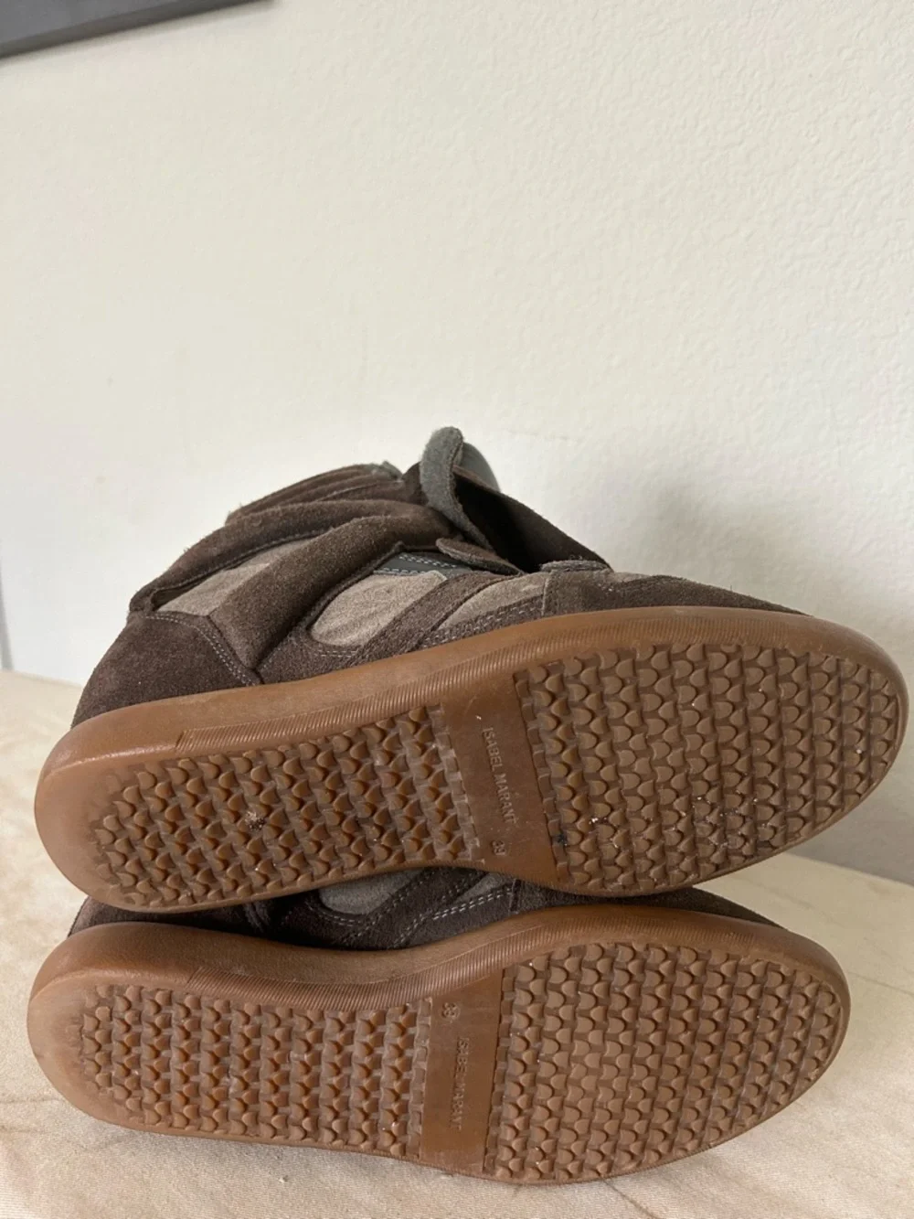 Isabel Marant Grey Suede Wedge Sneakers - Picture 4 of 12